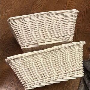 White Wicker Storage Baskets